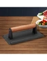 SOGA Cast Iron Press Grill BBQ with Wood Handle, hi-res