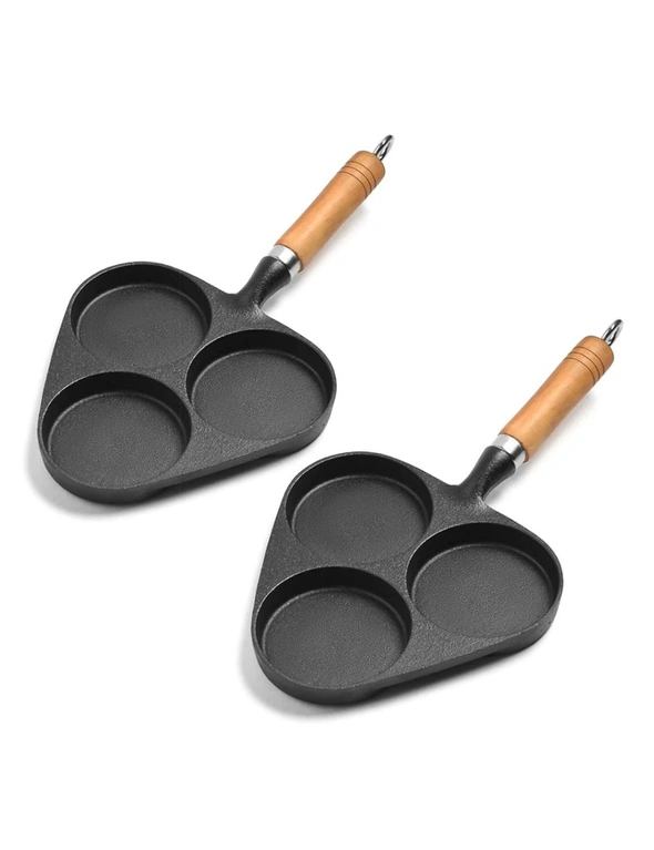 SOGA 3 Mold Cast Iron Non-stick Frypan 2pack, hi-res image number null