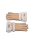 UGG Sheepskin 'Cora' Leather Double Cuff Gloves Womens, hi-res