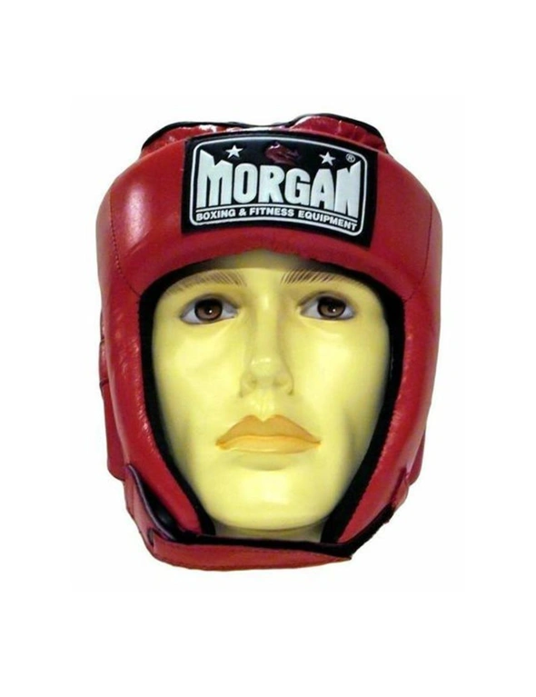 Morgan Sports Platinum Open Face Leather Head Guard, hi-res image number null