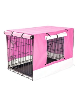 Paw Mate Foldable Metal Wire Dog Cage w/ Cover