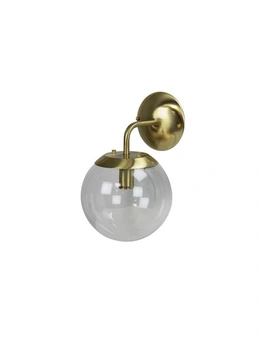Newton Brushed Brass And Clear Glass Wall Light