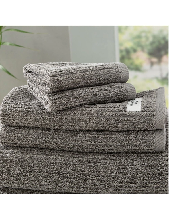 Renee Taylor Cobblestone 650 GSM Cotton Ribbed Towel Packs 2pc BS, hi-res image number null