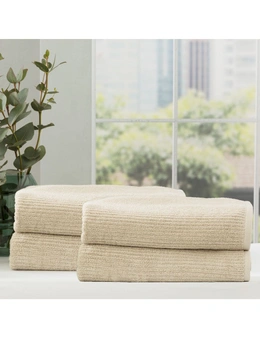 Renee Taylor Cobblestone 650 GSM Cotton Ribbed Towel Packs 4pc BS