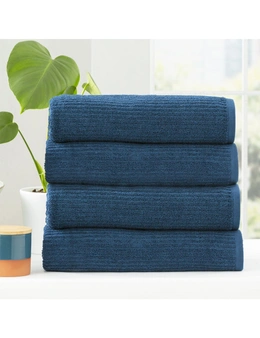 Renee Taylor Cobblestone 650 GSM Cotton Ribbed Towel Packs 4pc Bath Towel