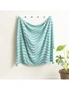 Renee Taylor Wave Cotton Chenille Vintage Washed Tufted Throw Aqua, hi-res