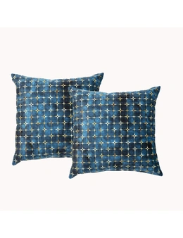 Renee Taylor Poly Velvet Printed Cushion Filled - Twin Pack