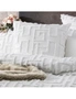 Renee Taylor Riley Vintage Washed Cotton Chenille Tufted Quilt Cover Set White, hi-res