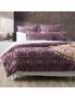 Renee Taylor Riley Vintage Washed Cotton Chenille Tufted Quilt Cover Set Grape, hi-res