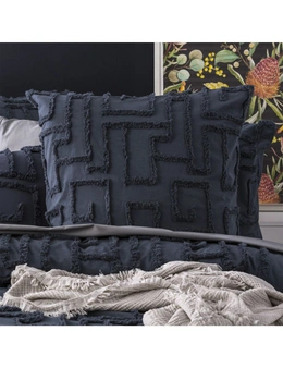 Renee Taylor Riley Vintage Washed Cotton Chenille Tufted Quilt Cover Set Slate