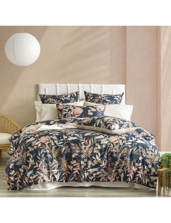 Renee Taylor 300 TC Cotton Reversible Quilt cover sets Waratah Midnight, hi-res image number null
