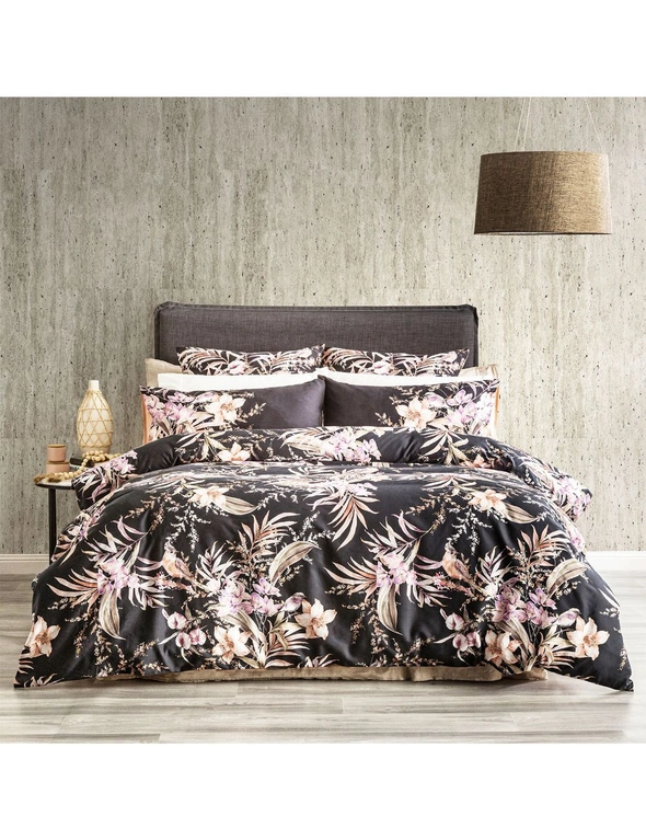 Renee Taylor 300 TC Cotton Reversible Quilt cover sets Grevillea Onyx, hi-res image number null