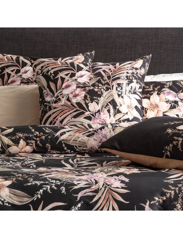 Renee Taylor 300 TC Cotton Reversible Quilt cover sets Grevillea Onyx, hi-res image number null