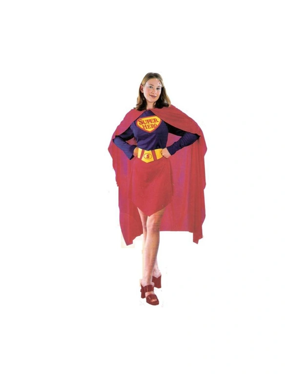 Adult Costume Hero Woman Cosplay Suit Halloween Party Fancy Mini Dress Outfit, hi-res image number null