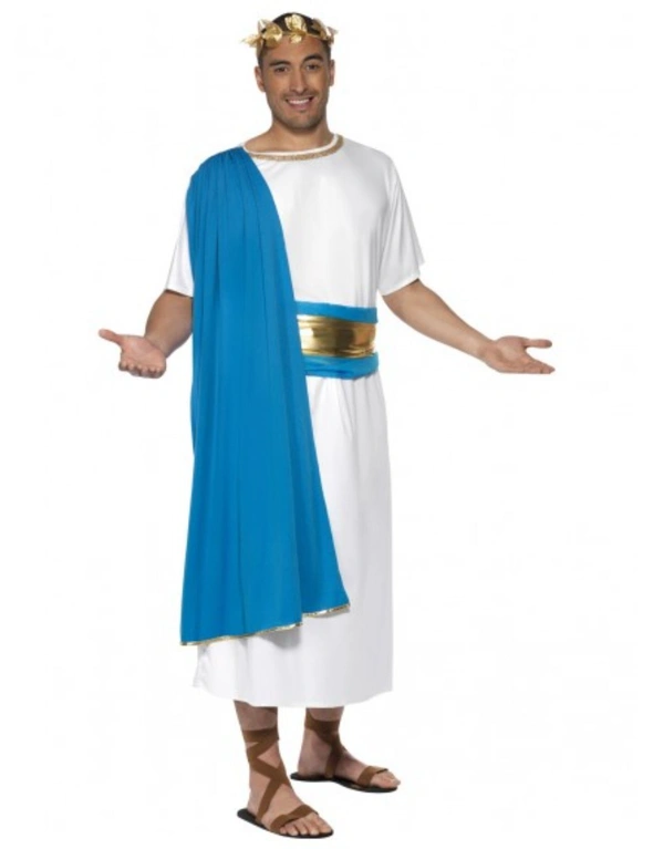 ADULT COSTUME ROMAN SENATOR MEDIUM FANCY DRESS UP COSPLAY THEMED PARTY OUTFIT, hi-res image number null
