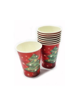 Cups Christmas Tree 8 Pack Disposable Coffee Water Drink Party Supplies Holiday