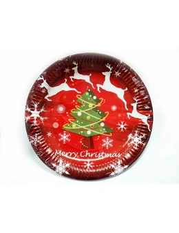 Plates Dinner Christmas Tree 8 Pack Disposable Paper Party Supplies Holidays