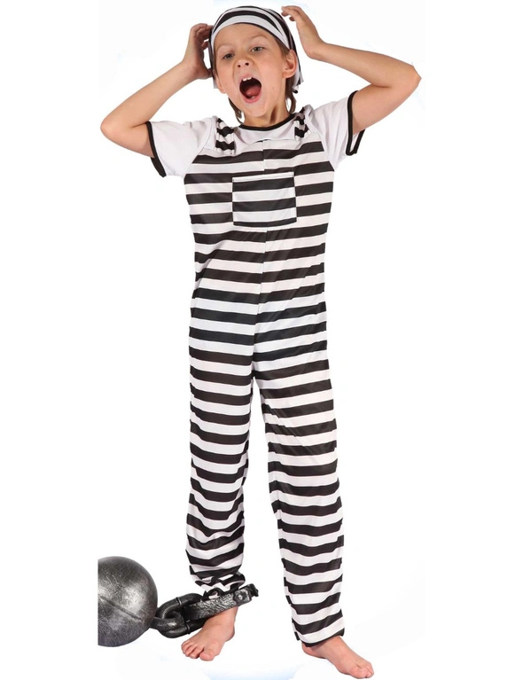 CHILD COSTUME PRISONER SMALL KIDS COSPLAY OUTFIT FANCY DRESS UP PARTY HALLOWEEN, hi-res image number null