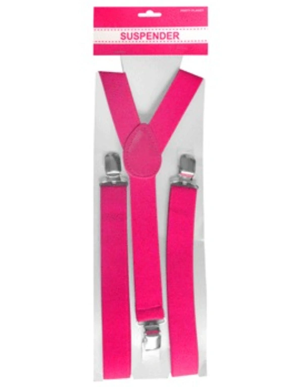 Suspenders Plain Pink Adjustable Braces Trousers Belts Mens Adults Accessories, hi-res image number null