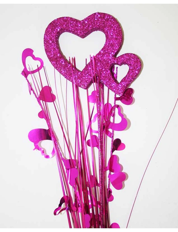 Decorative Pick Double Heart Hot Pink Table Centerpiece Party Home Decoration, hi-res image number null