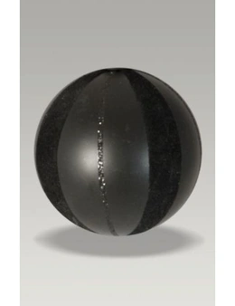Christmas Bauble - 8cm Ball Matte Black, Glitter Velvet Flock