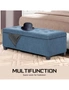 La Bella Storage Ottoman Foot Stool 102cm Fabric Blanket Box Chest Toy - Dark Blue, hi-res