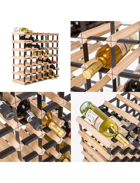 La Bella Timber Wine Rack 42 Bottle Storage Cellar Organiser, hi-res image number null
