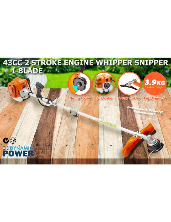 Dynamic Power Garden Whipper Snipper Brush Cutter 43cc + 1 Blade, hi-res image number null
