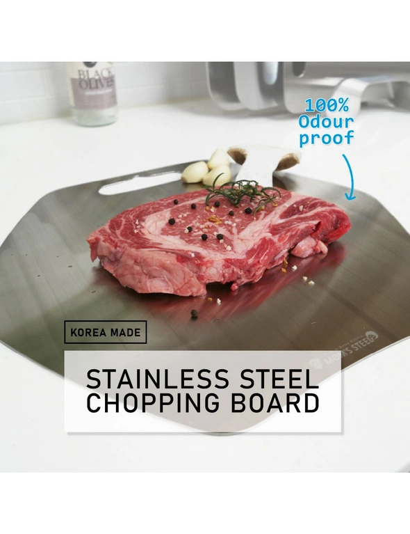MOM'S STEEL Stainless Steel Chopping Cutting Board Antibacterial Food Grade Hexagon, hi-res image number null