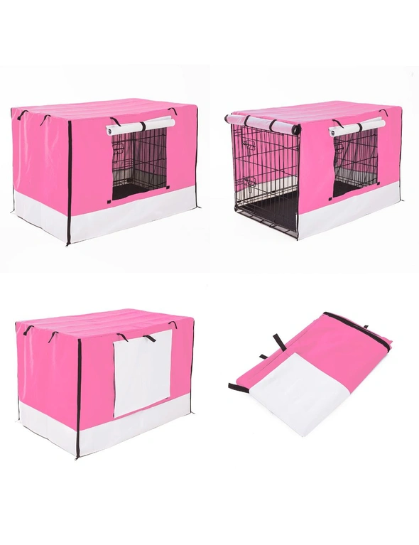 Paw Mate Cage Cover Enclosure for Wire Dog Cage Crate 30in - Pink, hi-res image number null