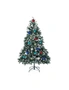 Home Ready Snowy Christmas Tree Xmas Pine Cones 5Ft 150cm 720 tips + Bauble Balls, hi-res