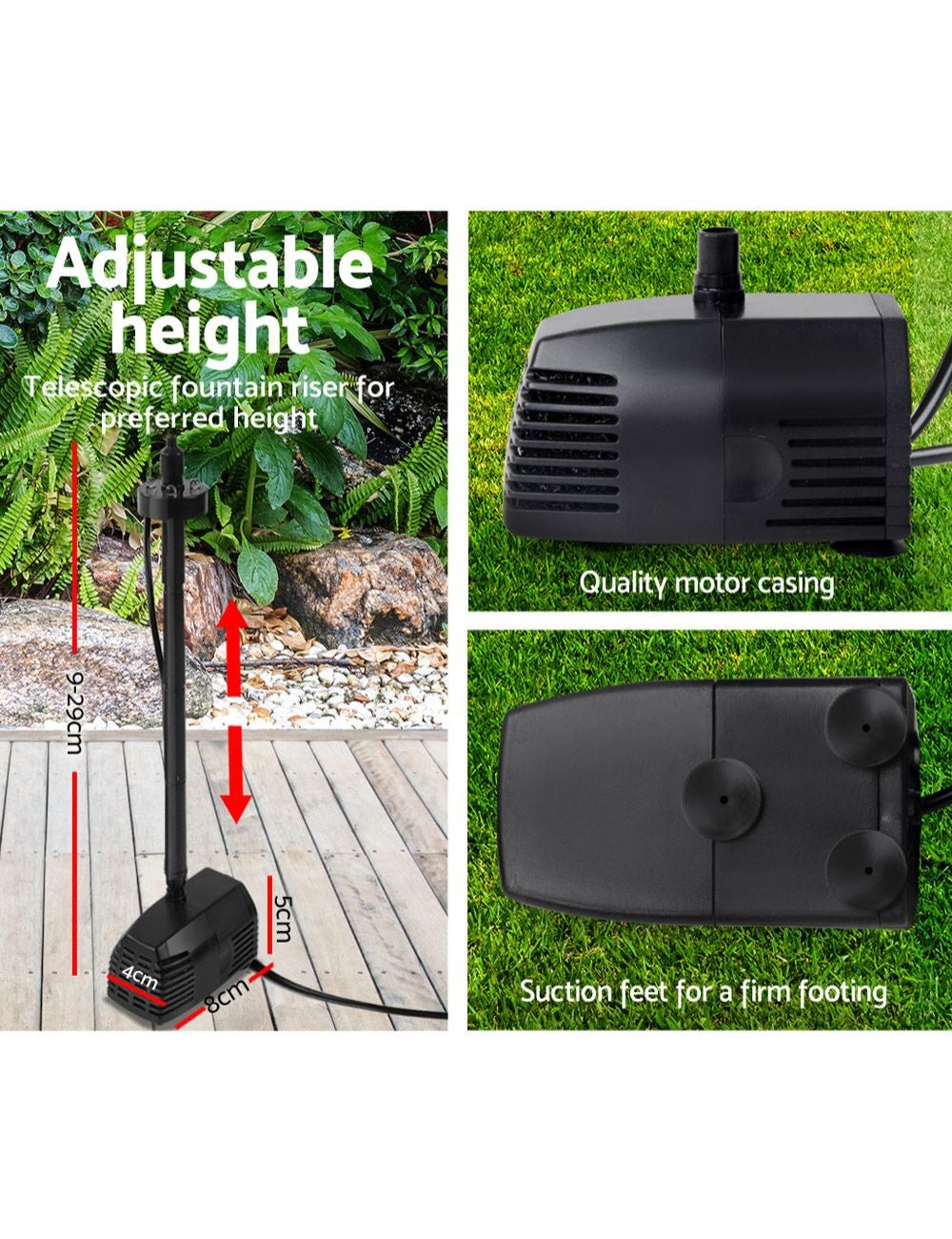 Gardeon Solar Pond Pump Pool Fountain Battery Garden Outdoor ...