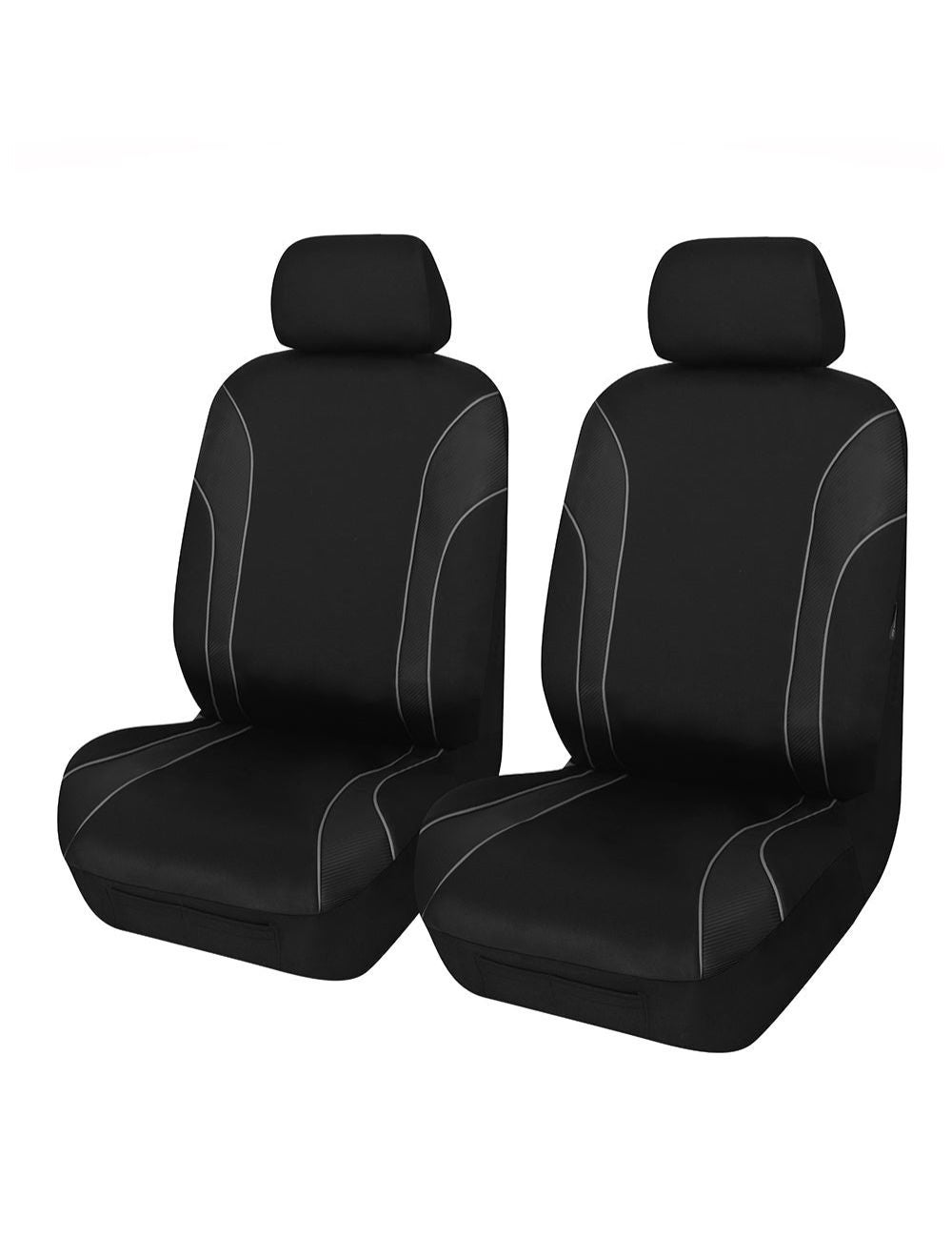 Universal Strident Front Seat Covers Size 30/35 | Grey Piping | Rockmans