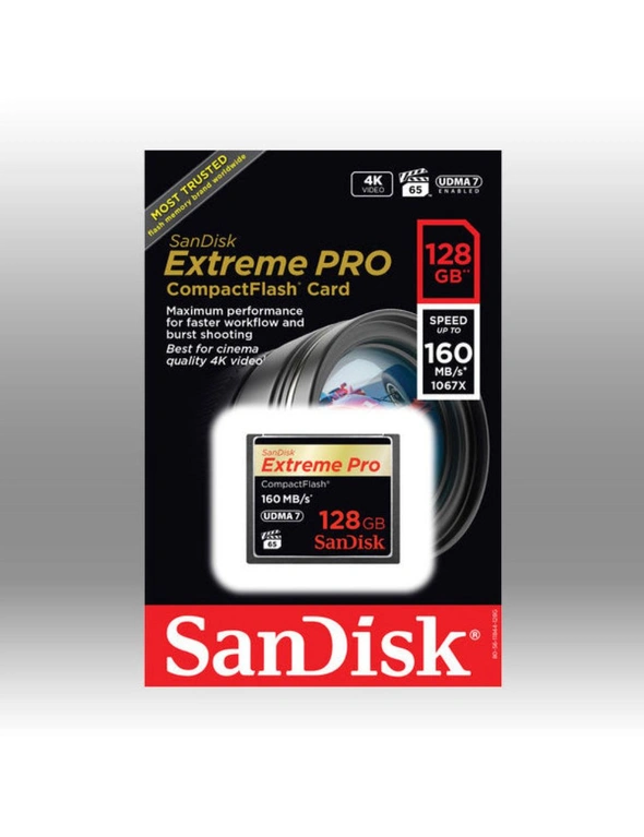 SanDisk, 128GB Extreme Pro CompactFlash Memory Card (160MB/s)