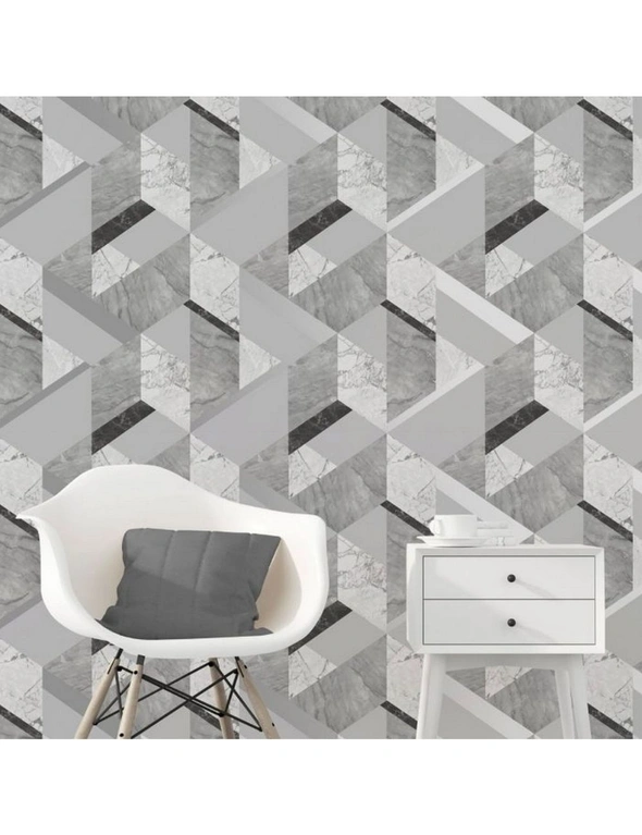 Fine Decor Marblesque Geometric Wallpaper, hi-res image number null