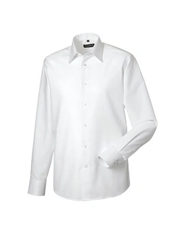 Russell Collection Mens Long Sleeve Easy Care Tailored Oxford Shirt