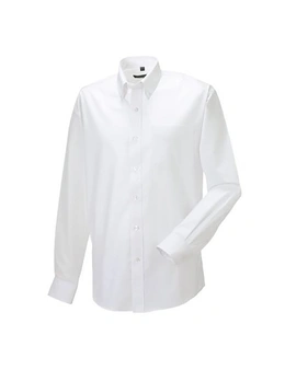Russell Collection Mens Long Sleeve Easy Care Oxford Shirt