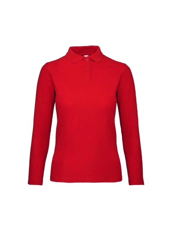 B&C ID.001 Womens/Ladies Long Sleeve Polo, hi-res image number null