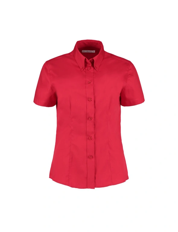 Kustom Kit Ladies Corporate Oxford Short Sleeve Shirt, hi-res image number null