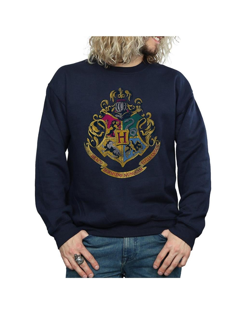 Harry Potter Mens Hogwarts Crest Cotton Sweatshirt | Rivers Australia