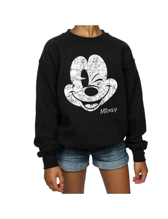 Disney Girls Mickey Mouse Face Cotton Sweatshirt, hi-res image number null