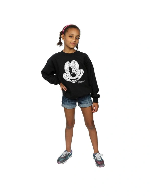 Disney Girls Mickey Mouse Face Cotton Sweatshirt, hi-res image number null