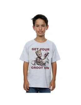 Guardians Of The Galaxy Boys Get Your Groot On Heather T-Shirt