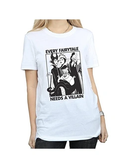 Disney Womens/Ladies Every Fairy Tale Needs A Villain Cotton Boyfriend T-Shirt