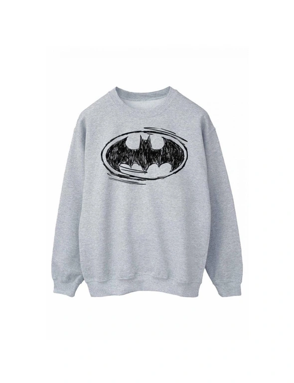 Batman Mens Sketch Logo Sweatshirt, hi-res image number null