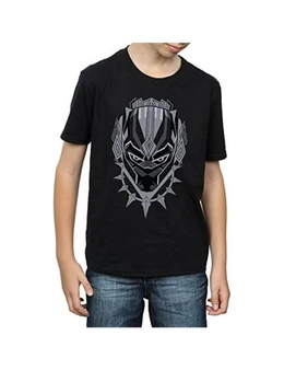Black Panther Boys Head Cotton T-Shirt