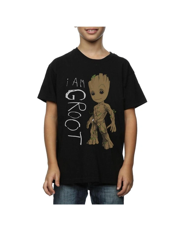 Guardians Of The Galaxy Boys I Am Groot Scribble Cotton T-Shirt, hi-res image number null
