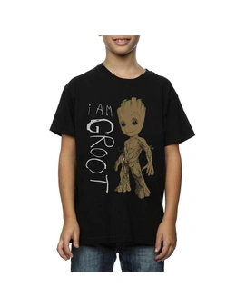 Guardians Of The Galaxy Boys I Am Groot Scribble Cotton T-Shirt