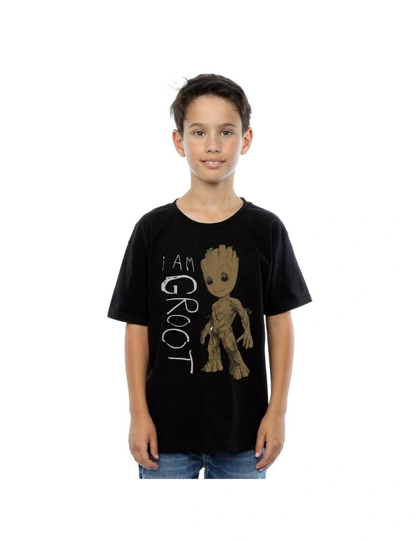 Guardians Of The Galaxy Boys I Am Groot Scribble Cotton T-Shirt, hi-res image number null
