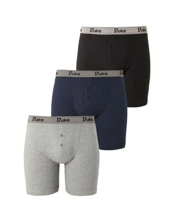Duke London Mens Driver Kingsize Cotton Boxer Shorts (Pack Of 3), hi-res image number null